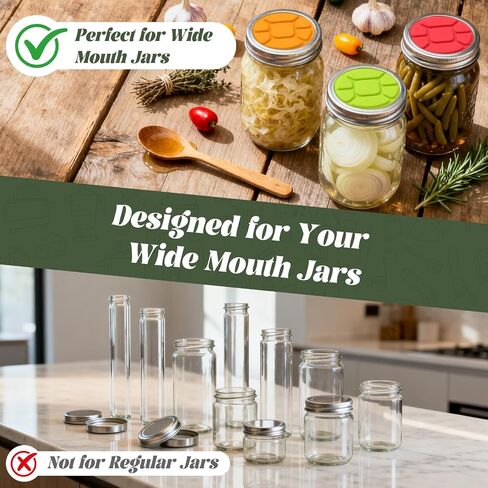 Garden to Jar Fermenting: 3-Pack Wide Mouth Fermentation Lids (86mm) for Ball & Kerr Mason Jars | Self-Burping Airlock Lids for Sauerkraut, Kimchi & Preserving Harvests in Saudi Arabia