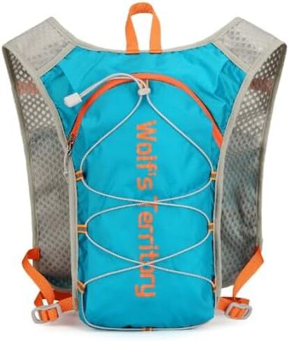 Running Hydration Vest, 0.3 lbs / 0.14 kg Low-Weight Marathon Trail Backpack, 15 x 8.3 x 1.6 in / 38 x 21 x 4 cm Hiking Pack, Adjustable Straps, Multiple Pockets, Blue in Kuwait