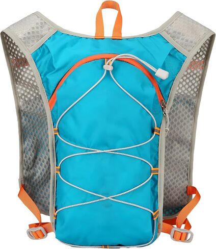 Running Hydration Vest, 0.3 lbs / 0.14 kg Low-Weight Marathon Trail Backpack, 15 x 8.3 x 1.6 in / 38 x 21 x 4 cm Hiking Pack, Adjustable Straps, Multiple Pockets, Blue in Kuwait