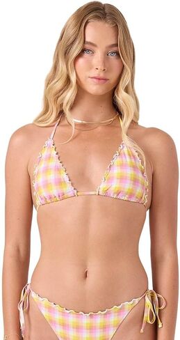 Roxy Check ME Out MINI Tiki TRI Top YEL/Pink XS in Kuwait