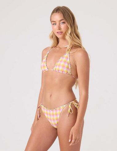 Roxy Check ME Out MINI Tiki TRI Top YEL/Pink XS in Kuwait