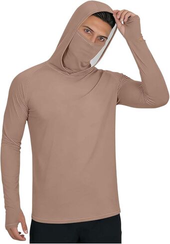 رجل طفح الحرس UPF 50 + حماية من الشمس سريعة الجافة السباحة قميص الأشعة فوق البنفسجية SPF قمصان الصيد قمصان صيفية الشمس هوديي قميص in Kuwait