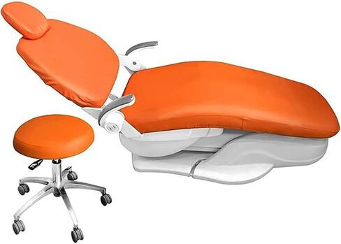 Protective Full Dental Chair Cover Set 4Pcs - Headrest Backrest Protector - Stretch Spandex Protective Seat Cover for Tattoo Chair - Elastic Dentist Protector(Color:Gray) in Kuwait
