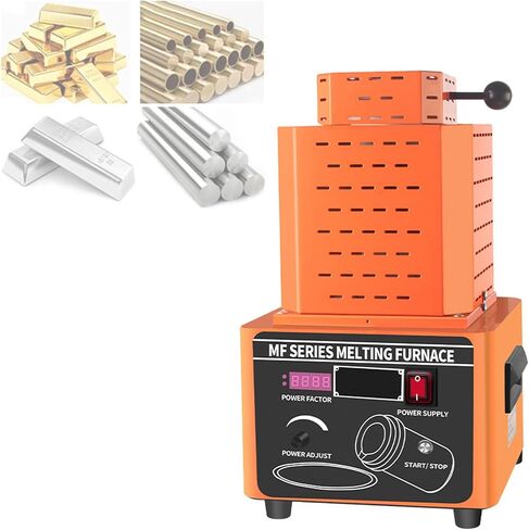 1600℃/2912℉ Gold Melting Furnace, 5000W Medium-Frequency Melting Furnace with Digital Display Control, for Gold, Silver, Copper, Iron (Black 2kg) in Kuwait