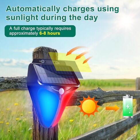 Aolyty Solar Strobe Warning Lights 90DB Alarm Outdoor,4 Working Modes Solar Power Motion Sensor Alarm Light,IP65 Waterproof Security Siren Light for Pasture,Home,Farm,Barn,Villa,Yard in Saudi Arabia