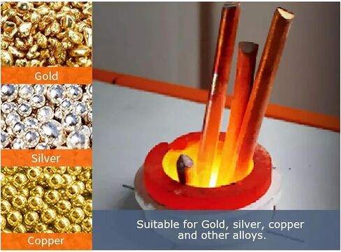 2KG Medium Frequency Gold Melting Furnace, 3500W High Temp Gold Melting Machine, Smelting Time 4-6 Minutes, for Metal, Gold, Silver in Kuwait