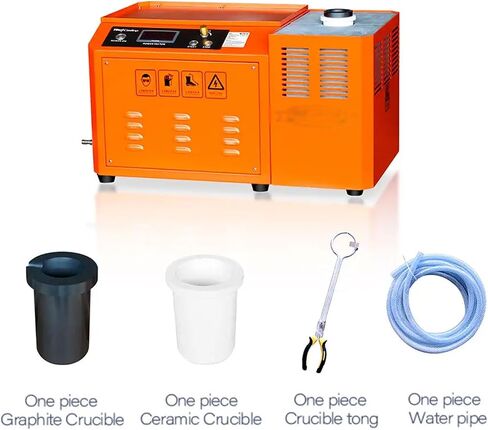 2KG Medium Frequency Gold Melting Furnace, 3500W High Temp Gold Melting Machine, Smelting Time 4-6 Minutes, for Metal, Gold, Silver in Kuwait