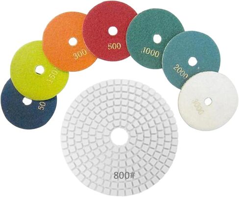 10 Pieces Granite Marble Concrete Grinding Disc, Granite Stone Polish Pad Kit for Polisher Concrete Marble Stone Countertop, 4inch in Kuwait
