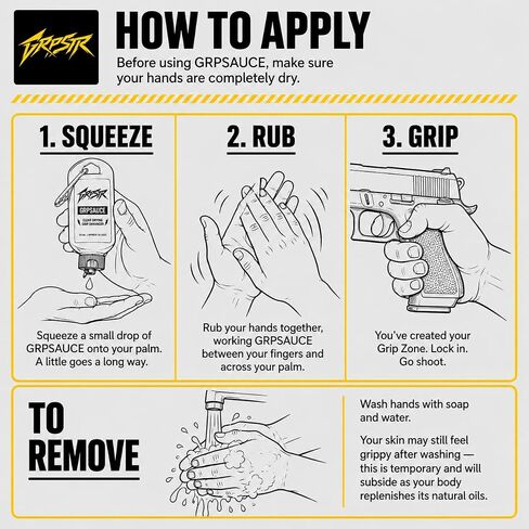 GRPSAUCE Liquid Chalk Alternative for Shooting Sports | Clear Drying Grip Enhancer for Pistols & Rifles | Non-Corrosive, Gun-Safe | No Chalk Residue | Competition Ready | 50ml Carabiner Clip Bottle in Kuwait