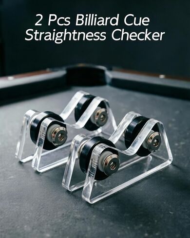 2 Pcs Billiard Cue Straightness Checker, Acrylic Pool Cue Roller Straightness Detector, Portable and Accurate for Snooker & Pool Stick, Ideal Maintenance Accessory for Players in Kuwait