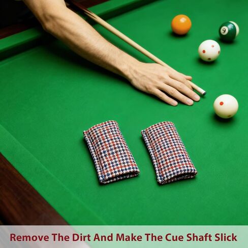 2 Pcs Billiard Cue Slicker, Pool Cue Cleaner Professional Billiards Pool Accessories Polyester Shaft, Snooker Cleaning Cloth Tool in Saudi Arabia