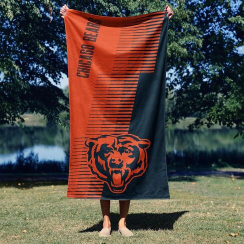 منشفة الشاطئ Northwest Chicago Bears NFL Progression Jacquard مقاس 36 × 72 بوصة in Kuwait