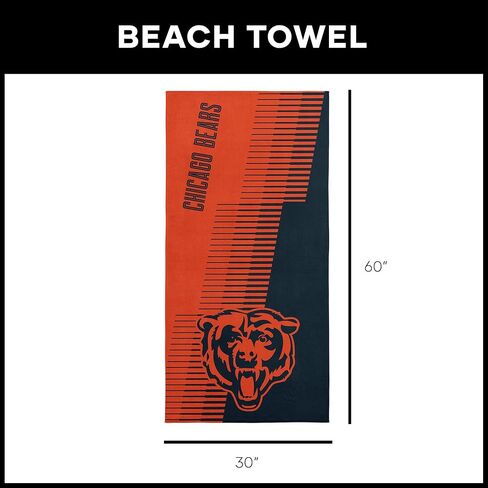 منشفة الشاطئ Northwest Chicago Bears NFL Progression Jacquard مقاس 36 × 72 بوصة in Kuwait