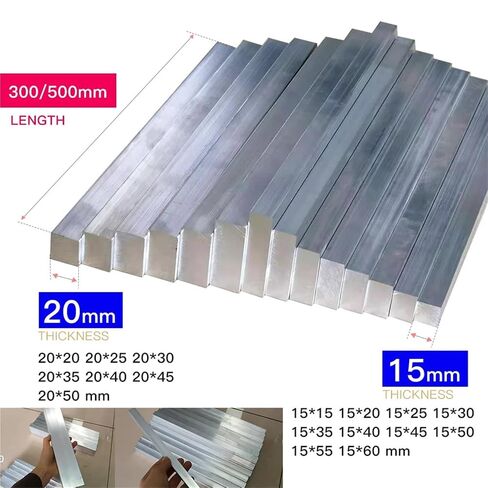 Aluminum bar Thickness 15 20mm Width 20-60mm Length 300 500mm Aluminium Flat Bar Plate 20 25 30 35 40 45 50 55 60, 1pc(20 x 40 x 300mm) in Kuwait