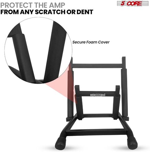 5 CORE Guitar Amp Stand غطاء إسفنجي شديد التحمل ذراع قابل للتعديل ذو مظهر منخفض قابل للطي باللون الأسود - GAS CSHN BLK in Kuwait