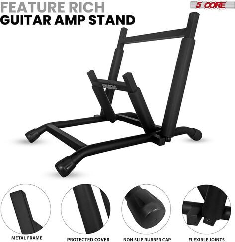 5 CORE Guitar Amp Stand غطاء إسفنجي شديد التحمل ذراع قابل للتعديل ذو مظهر منخفض قابل للطي باللون الأسود - GAS CSHN BLK in Kuwait