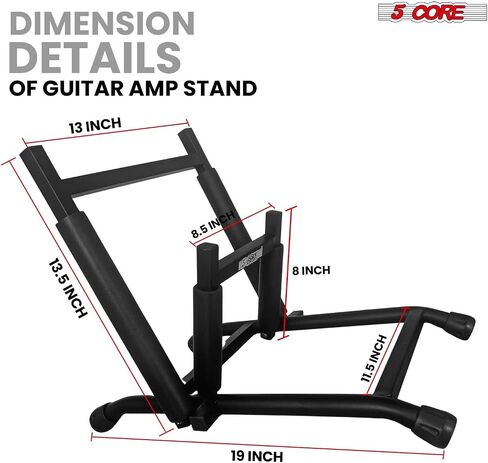 5 CORE Guitar Amp Stand غطاء إسفنجي شديد التحمل ذراع قابل للتعديل ذو مظهر منخفض قابل للطي باللون الأسود - GAS CSHN BLK in Kuwait