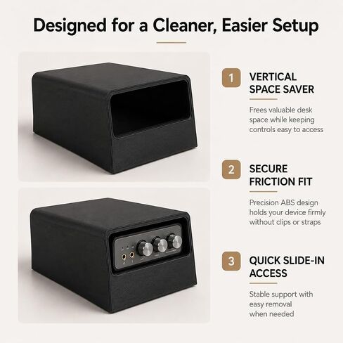 Desktop Stand for Fosi Audio K5 Pro DAC Amplifier – Vertical Space-Saving Holder | Stable Non-Slip Base | Easy Access Cable Management | Home Studio Audio Equipment in Saudi Arabia