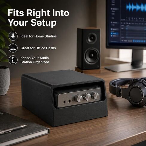 Desktop Stand for Fosi Audio K5 Pro DAC Amplifier – Vertical Space-Saving Holder | Stable Non-Slip Base | Easy Access Cable Management | Home Studio Audio Equipment in Saudi Arabia