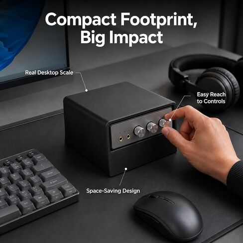 Desktop Stand for Fosi Audio K5 Pro DAC Amplifier – Vertical Space-Saving Holder | Stable Non-Slip Base | Easy Access Cable Management | Home Studio Audio Equipment in Saudi Arabia