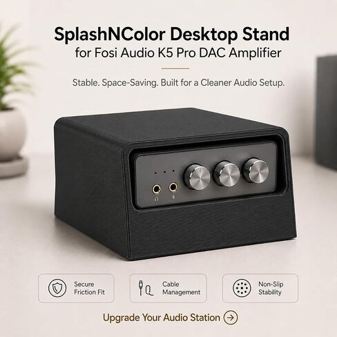 Desktop Stand for Fosi Audio K5 Pro DAC Amplifier – Vertical Space-Saving Holder | Stable Non-Slip Base | Easy Access Cable Management | Home Studio Audio Equipment in Saudi Arabia