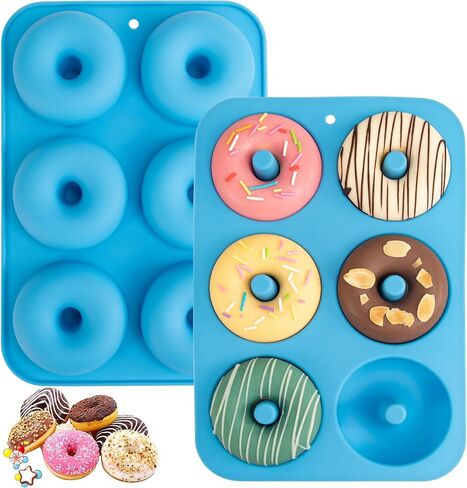 Aichoof Silicone Donut Mould لـ 6 Donuts ، مجموعة من 2. in Kuwait
