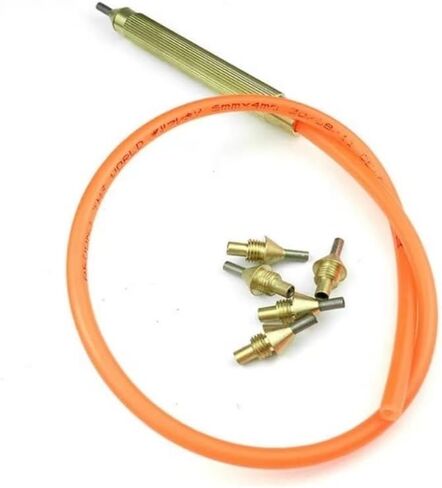 Dental Laboratory sandblasting Machine Spare Parts sandblasting Machine Brass Handle Pen Tungsten Steel Nozzle Tool with 40 cm Silicone Tube(1set and 5pcs Nozzle) in Kuwait