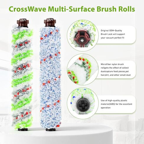 قطع غيار لمكنسة Bissell CrossWave 1785 Series وPet Pro 2306A، 4 عبوات من بكرات فرشاة Pet Pro متعددة الأسطح وعبوتين من مرشحات المكنسة الكهربائية 1866، مقارنة بالجزء 1608683، 1608684 Vypart in Kuwait