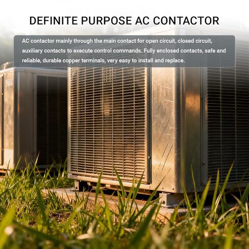2 Pole 40 Amp AC Contactor 24V Coil, Fully Enclosed, Silver Cadmium Oxide Contacts, Suitable for Compressors/Air Conditioners/Heating Systems, Universal for Industrial and Household Use in Kuwait