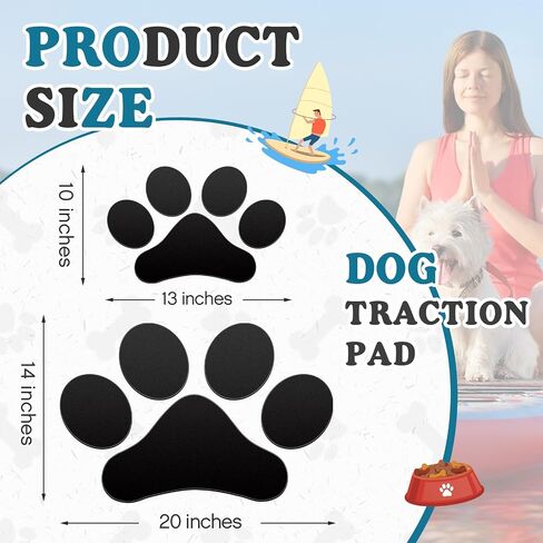 Drydiet 2 Pcs Dog Paddle Board Traction Pad, EVA Non Slip Deck Grip for SUP, Surfboard and Kayak, Waterproof Anti Slip Dog Mat for Paddleboard Deck in Kuwait
