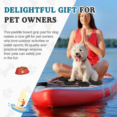 Drydiet 2 Pcs Dog Paddle Board Traction Pad, EVA Non Slip Deck Grip for SUP, Surfboard and Kayak, Waterproof Anti Slip Dog Mat for Paddleboard Deck in Kuwait