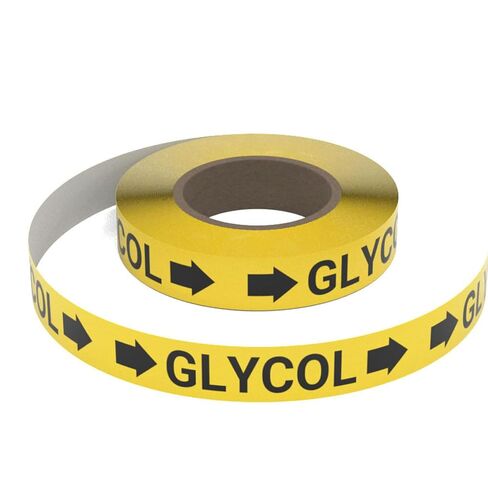 Glycol (Yellow) SSINLINE Pipe Marking Roll - 2" x100' - Pipes 2.5" - 7.9" O.D. Arrows Right in Kuwait