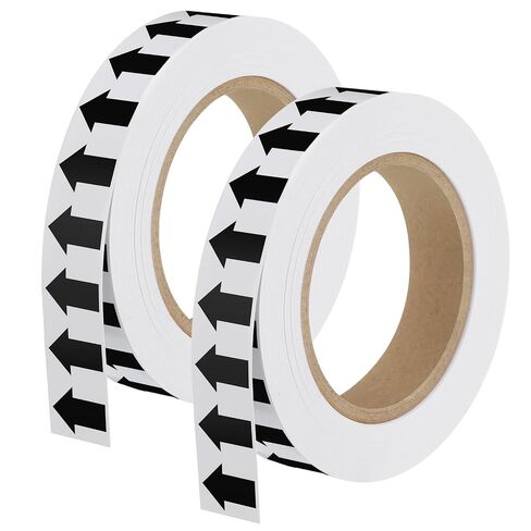 2 Roll Pipe Flow Arrow Tape - 1" x 90 ft Adhesive Directional Pipeline Arrow Stickers Pipe Identification Marking Labels, White on Black in Kuwait