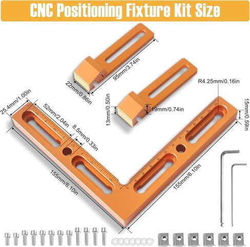 CNC Positioning Side Clamps Kit, Aluminum Alloy Vise, Adjustable Clamp for 3018 4040 CNC Router, T-Slot, Perforated & T-Track Table, Milling, Engraving, Woodworking, Metalworking, Acrylic & DIY in Kuwait