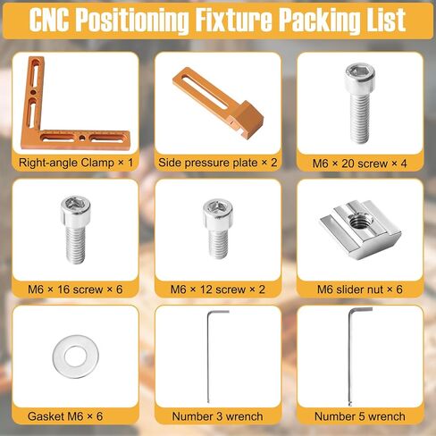 CNC Positioning Side Clamps Kit, Aluminum Alloy Vise, Adjustable Clamp for 3018 4040 CNC Router, T-Slot, Perforated & T-Track Table, Milling, Engraving, Woodworking, Metalworking, Acrylic & DIY in Kuwait
