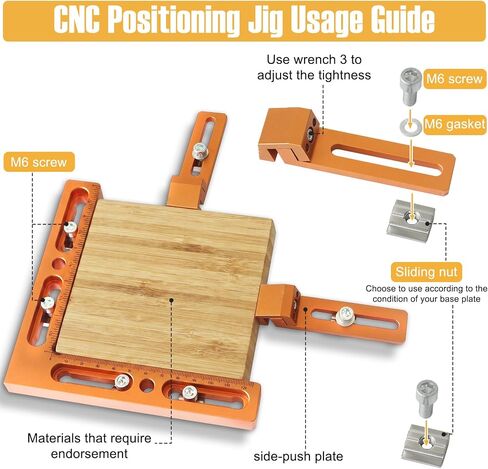 CNC Positioning Side Clamps Kit, Aluminum Alloy Vise, Adjustable Clamp for 3018 4040 CNC Router, T-Slot, Perforated & T-Track Table, Milling, Engraving, Woodworking, Metalworking, Acrylic & DIY in Kuwait