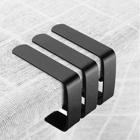 4pcs Large Triangle Tablecloth Clips Black, Stainless Steel Table Skirt Grips for Banquet/Restaurant, Heavy Duty Proof Non-Slip Clamps for Wedding & Outdoor Events in Kuwait