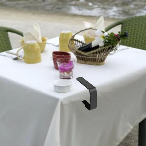 4pcs Large Triangle Tablecloth Clips Black, Stainless Steel Table Skirt Grips for Banquet/Restaurant, Heavy Duty Proof Non-Slip Clamps for Wedding & Outdoor Events in Kuwait