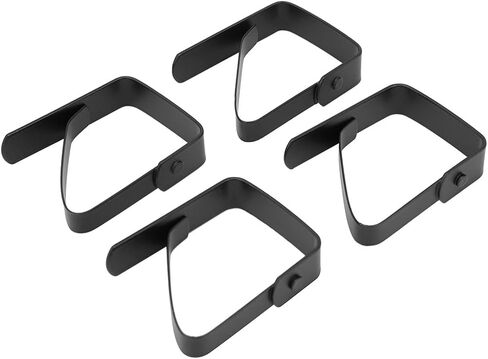 4pcs Large Triangle Tablecloth Clips Black, Stainless Steel Table Skirt Grips for Banquet/Restaurant, Heavy Duty Proof Non-Slip Clamps for Wedding & Outdoor Events in Kuwait