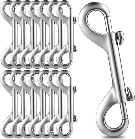 15PCS 4.7" Double Ended Bolt Snap Hooks, Extra Large Heavy Duty Zinc Alloy Snaps, Trigger Chain Metal Clips Key Holder 220LB Load Capacity for Cats Dog Leash Horse Tack Feed Bucket Hammocks in Kuwait