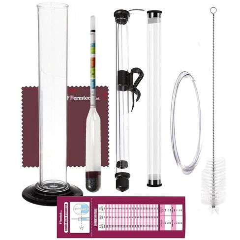 Auto Siphon Mini & Triple Scale Hydrometer Kit with 6 Ft Food-Safe Tubing, Clamp & Test Jar – Gravity, Brix & ABV Testing for Wine, Beer, Home Brewing & Winemaking in Kuwait