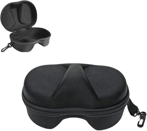 Portable Dive Mask Case, 1PC Snorkel Mask Storage Box with Hook, EVA Material Lightweight Protective Container for Swimming Goggles & Diving Mask(Black) in Kuwait