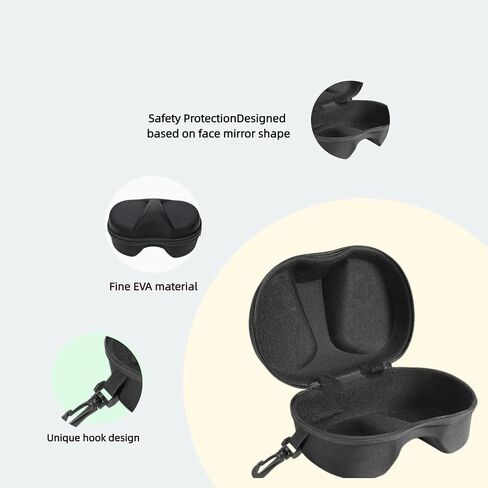 Portable Dive Mask Case, 1PC Snorkel Mask Storage Box with Hook, EVA Material Lightweight Protective Container for Swimming Goggles & Diving Mask(Black) in Kuwait