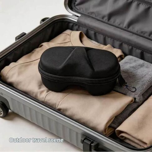 Portable Dive Mask Case, 1PC Snorkel Mask Storage Box with Hook, EVA Material Lightweight Protective Container for Swimming Goggles & Diving Mask(Black) in Kuwait