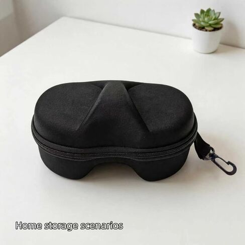 Portable Dive Mask Case, 1PC Snorkel Mask Storage Box with Hook, EVA Material Lightweight Protective Container for Swimming Goggles & Diving Mask(Black) in Kuwait
