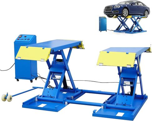 6600 lbs Portable Car Lift, Hydraulic Mid-Rise Scissor Lift with Wheels for Home Garage, Auto Repair Shop & Vehicle Maintenance in Kuwait