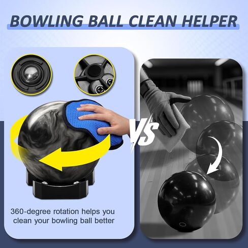 Bowling Ball Cup, Rotating Bowling Ball Spinner for Cleaning, Spare Bowling Ball Stand - Effortless Cleaning & Polishing with 360° Rotation | Bowling Ball Holder for All Major Balls in Saudi Arabia