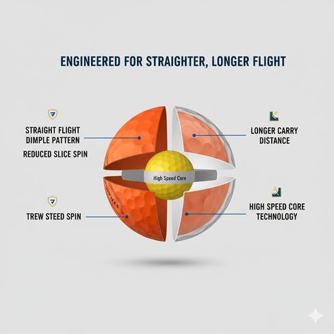 Maxfli StraightFli Golf Balls – Matte Orange, 36- Pack | Low Spin Distance Golf Balls for Straighter Shots | Soft Feel, Durable Ionomer Cover | for Beginners & Recreational Golfers in Kuwait