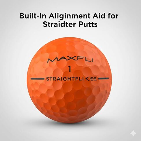 Maxfli StraightFli Golf Balls – Matte Orange, 36- Pack | Low Spin Distance Golf Balls for Straighter Shots | Soft Feel, Durable Ionomer Cover | for Beginners & Recreational Golfers in Kuwait