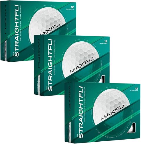 Maxfli StraightFli Golf Balls – Gloss White, 36- Pack | Low Spin Distance Golf Balls for Straighter Shots | Soft Feel, Durable Ionomer Cover | for Beginners & Recreational Golfers in Kuwait